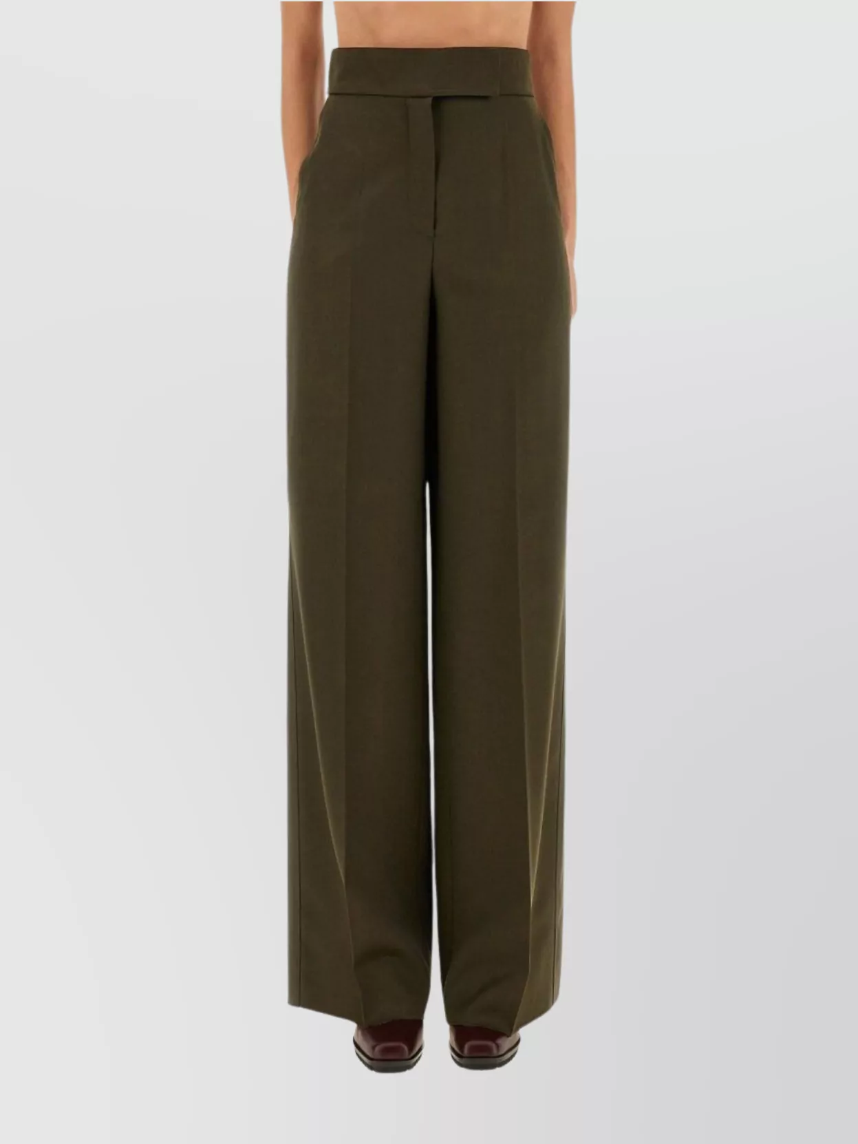 Max Mara Wide Leg High Waist Trousers Arturo In Animal Print