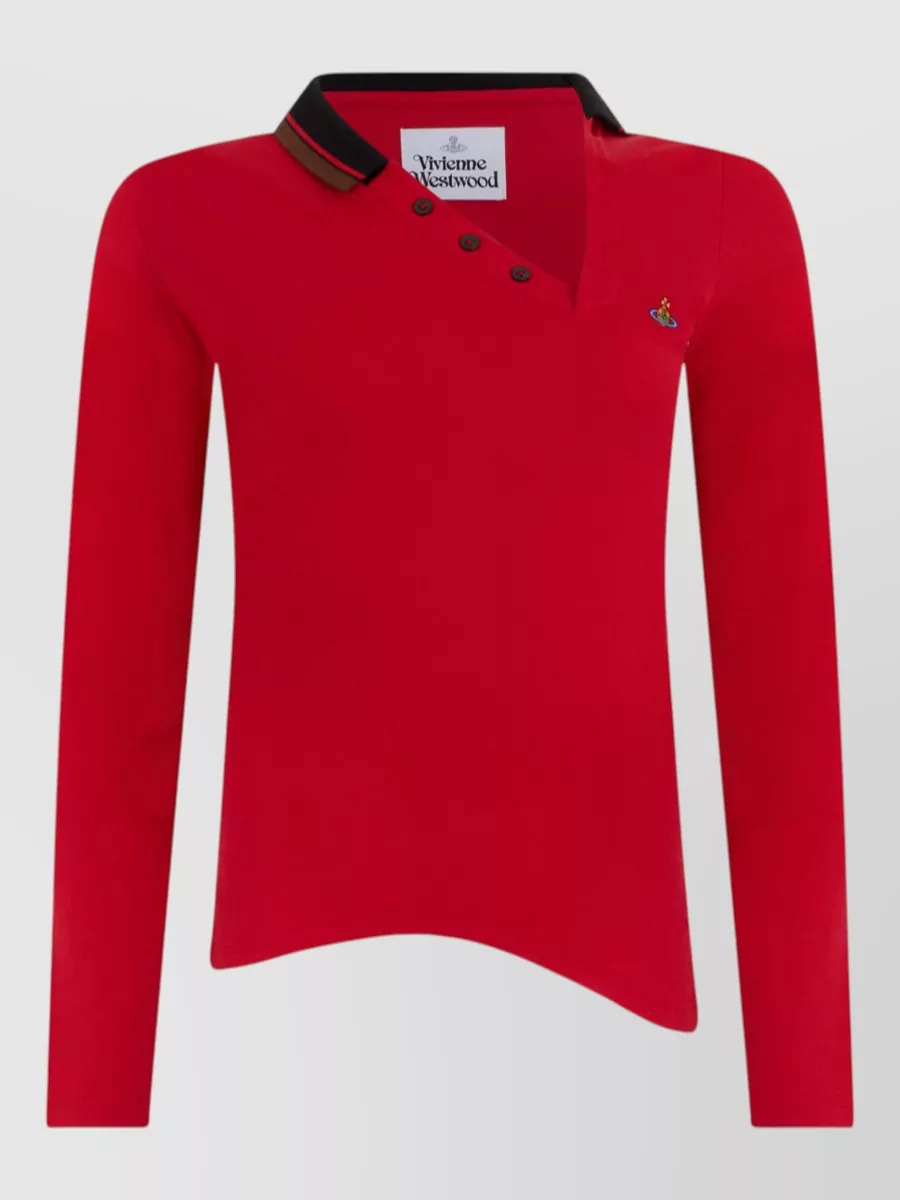 Vivienne Westwood cotton asymmetric neckline long-sleeve shirt
