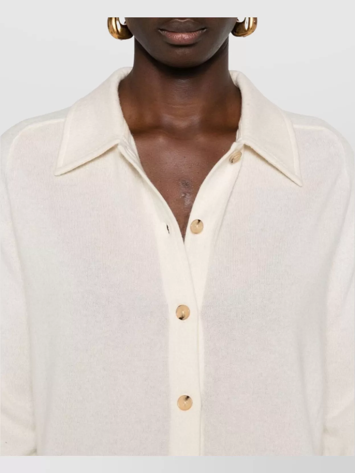 Totême Cashmere Knitted Shirt Buttoned Cuffs