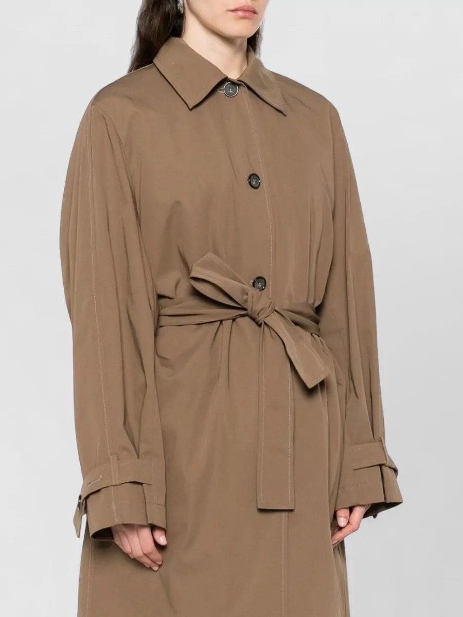 Totême Cotton Trench Coat Long Sleeves Belt