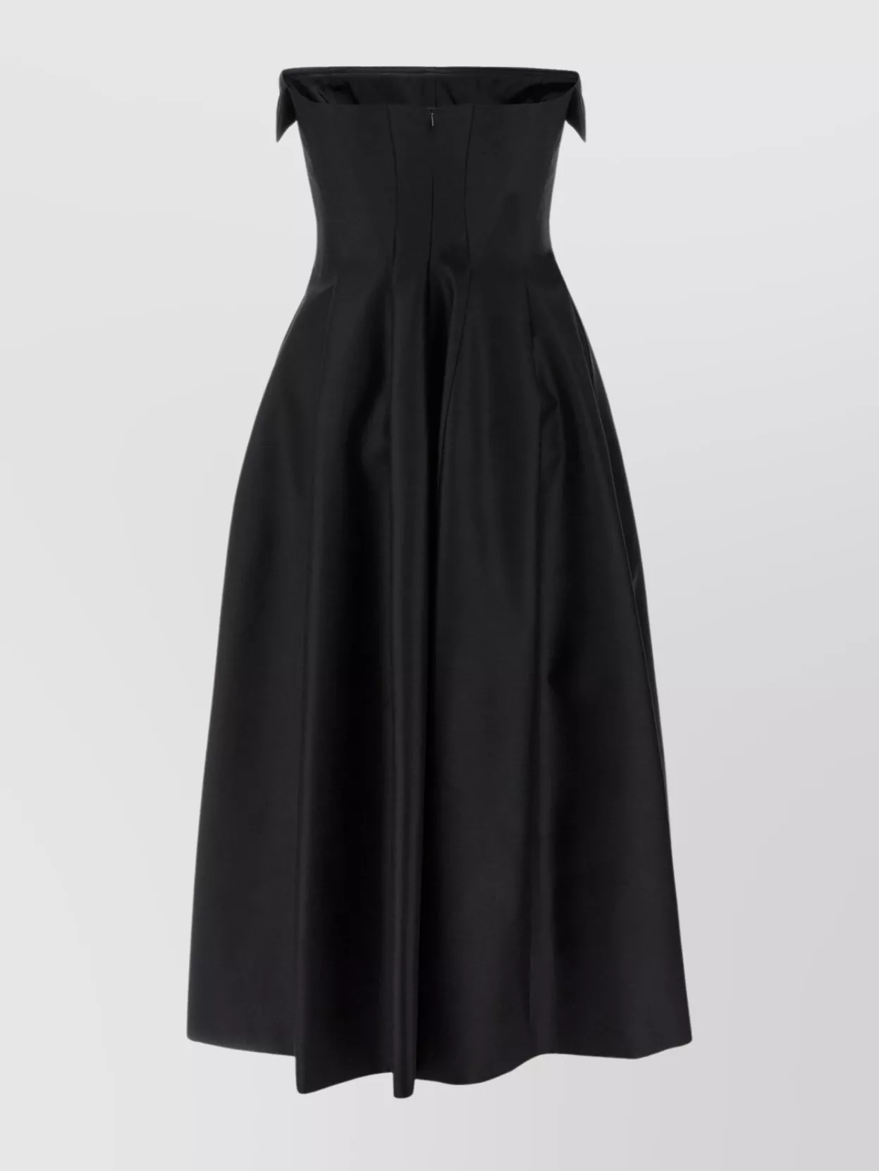 Alberta Ferretti Shoulder-baring Dress With Fitted Bodice And Flared Skirt In Black