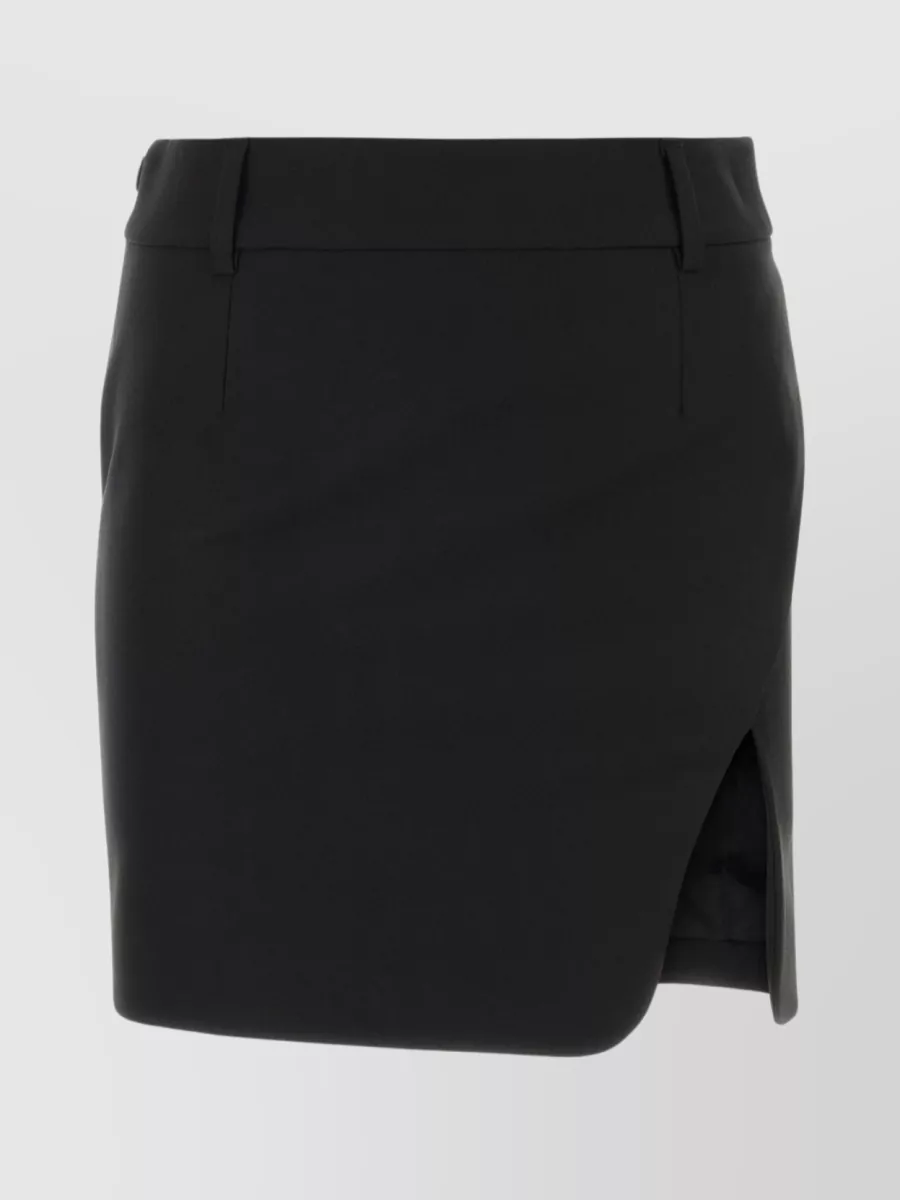 Shop Off-white Waist Belted Mini Skirt In Black