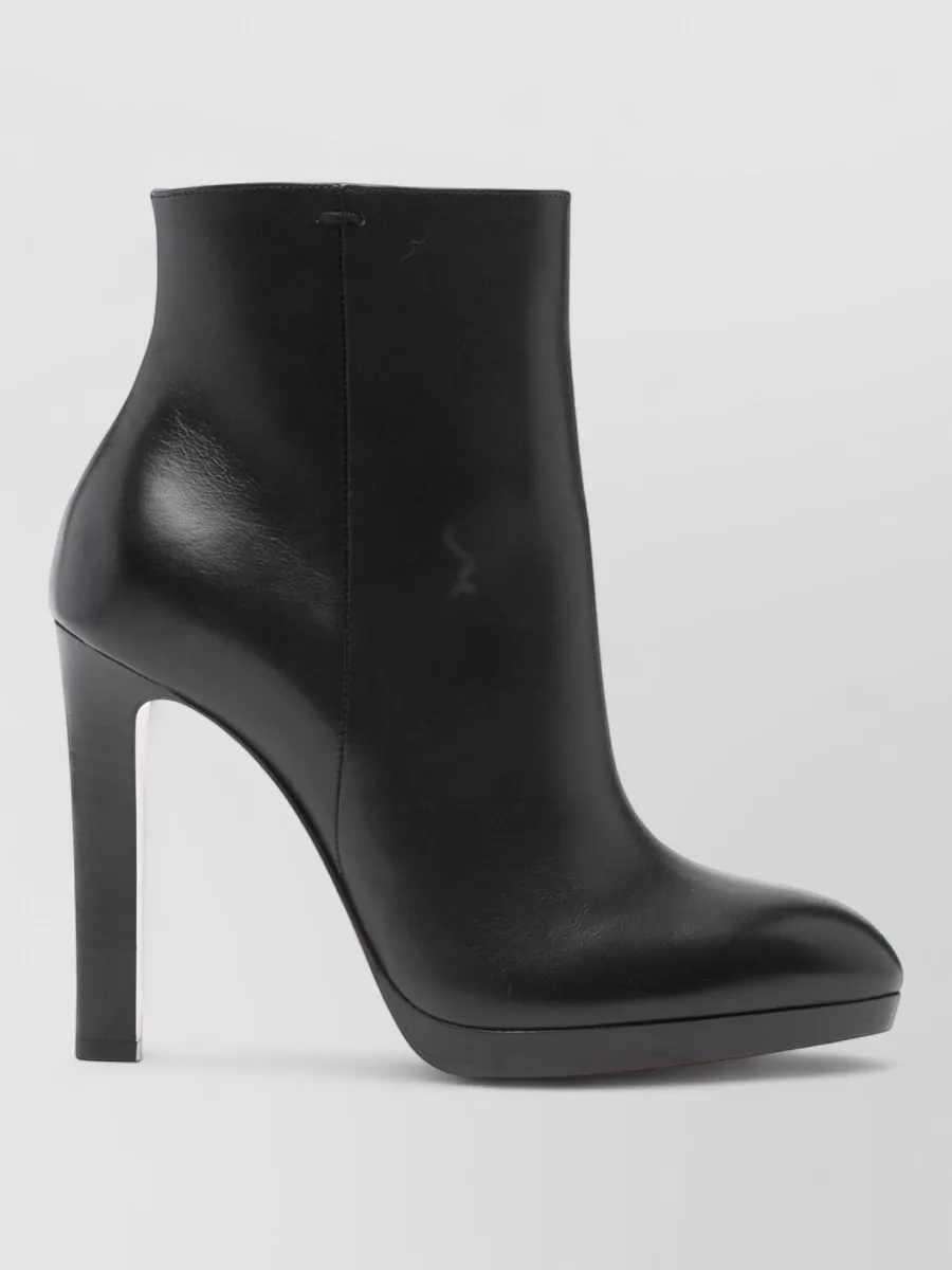 Christian Louboutin Fannylove Ankle Leather Boots Smooth Sole In Black