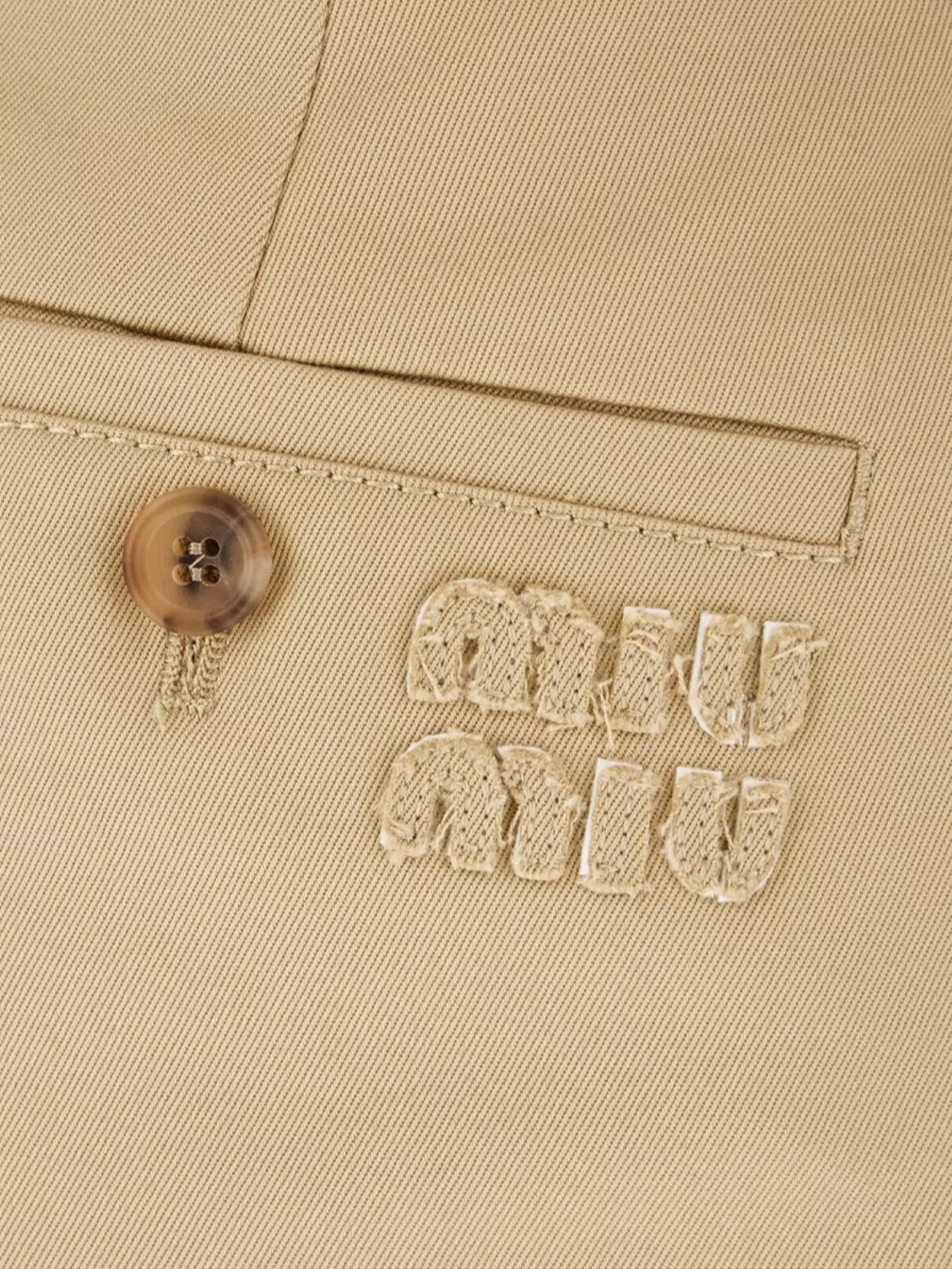Miu Miu Trousers Belt Loops Pleated Design Rear Pockets