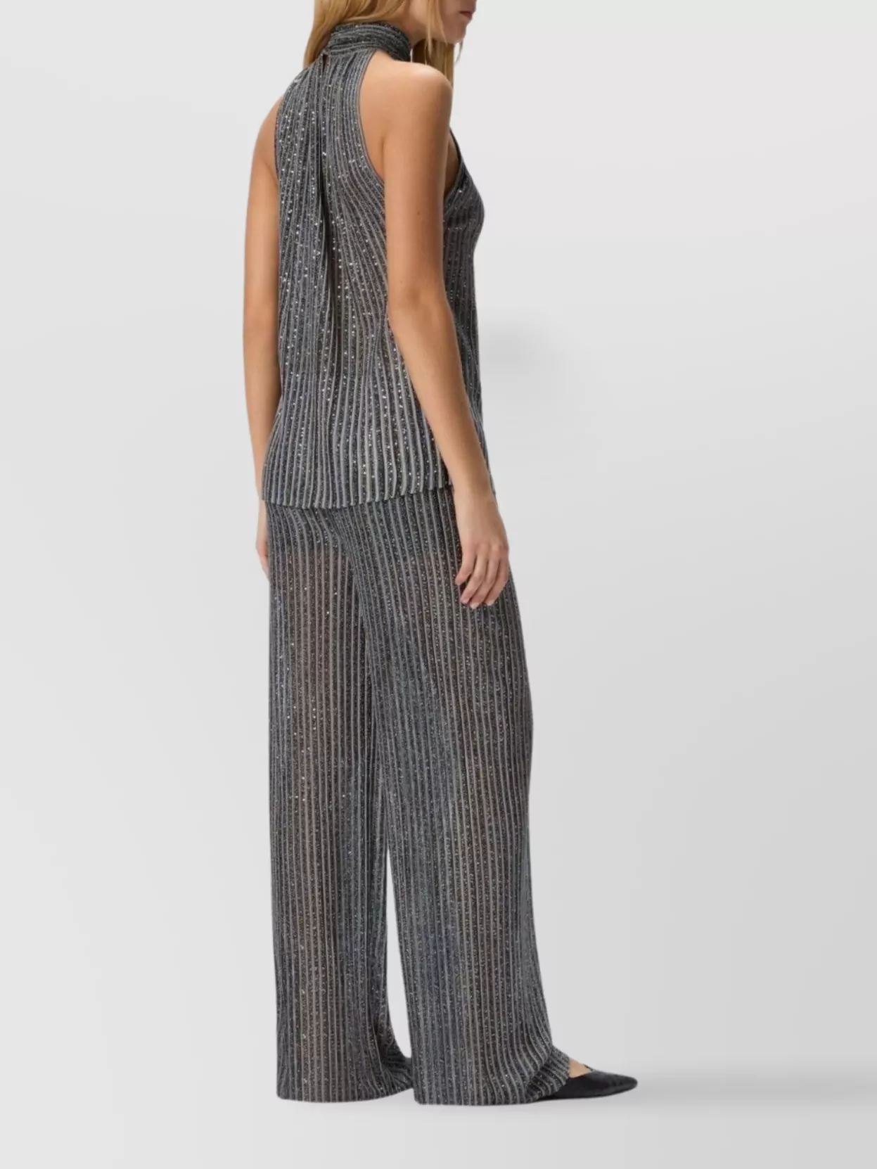 Missoni Metallic Striped Wide-Leg Trousers