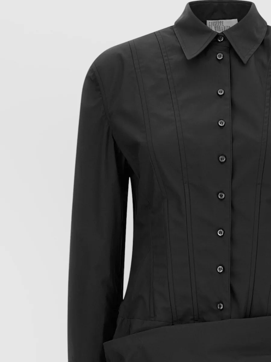 Giuseppe Di Morabito Long Sleeve Shirt Dress Cuffed Draped