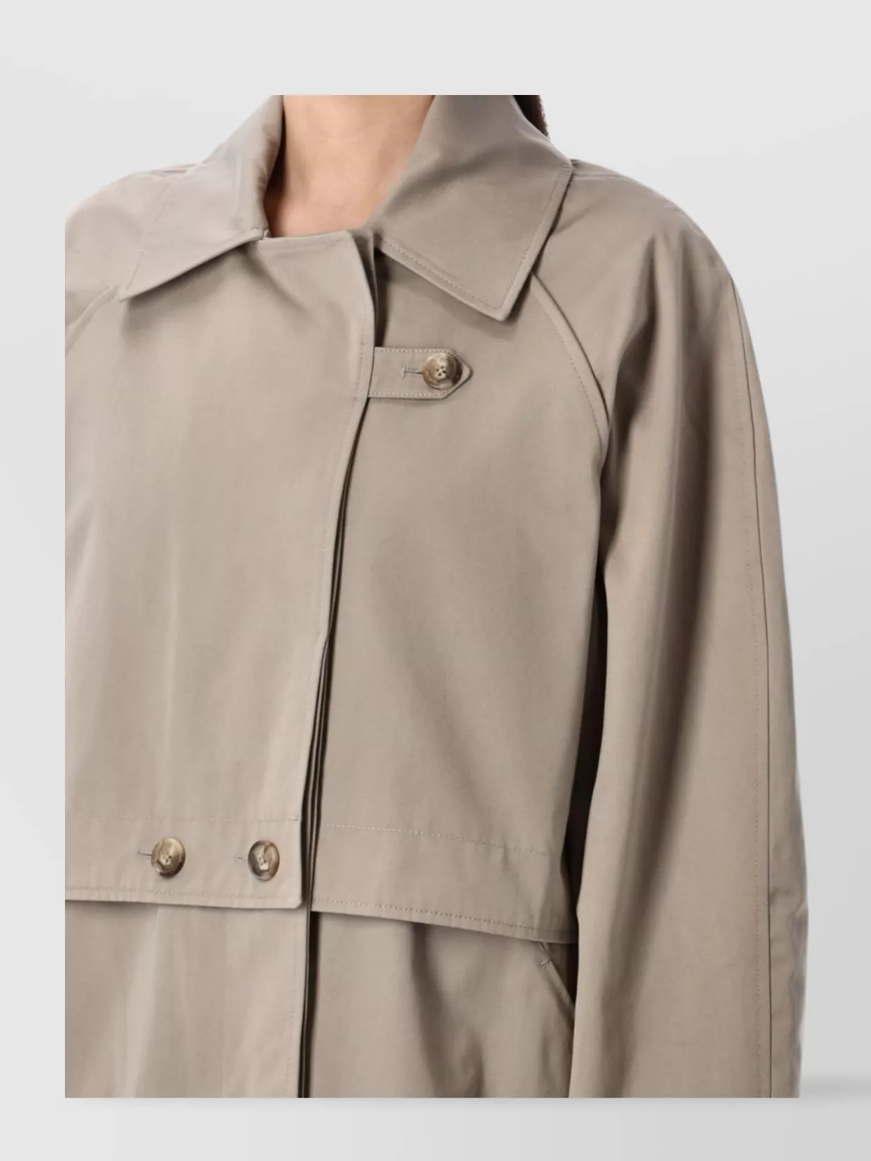 Remain Birger Christensen Remain Trench Coat With Cropped Overlay And Classic Collar