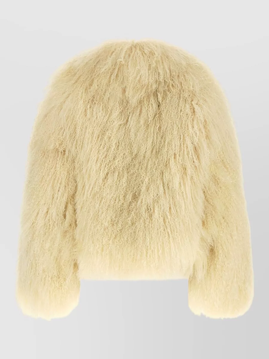 Blancha cashmere cropped v-neck shearling coat