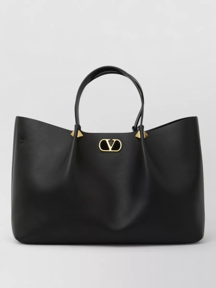 Valentino Garavani Vlogo Signature Large Leather Tote Bag