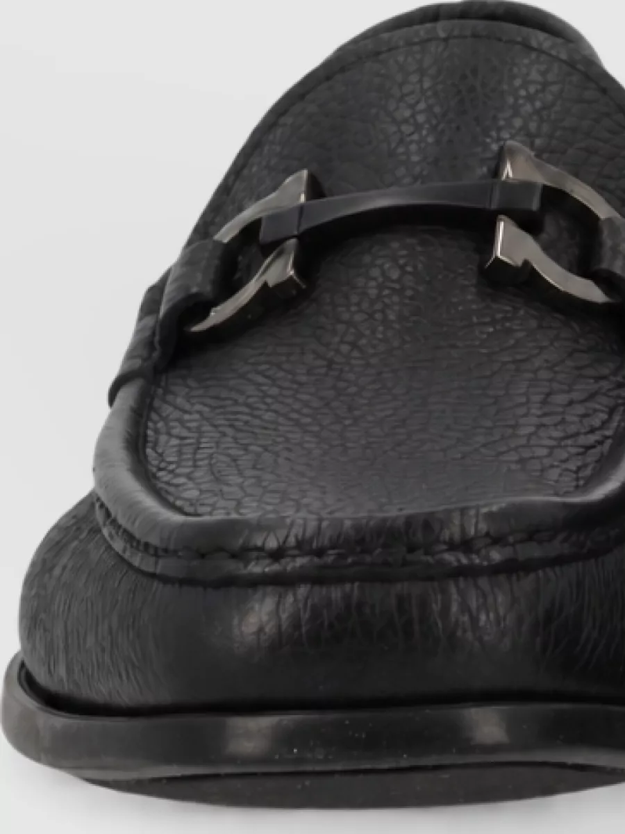 Ferragamo leather monk shoes