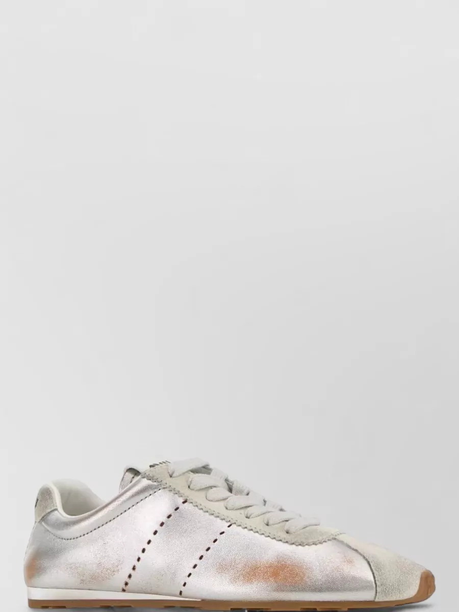 Miu Miu leather lace-up sneakers