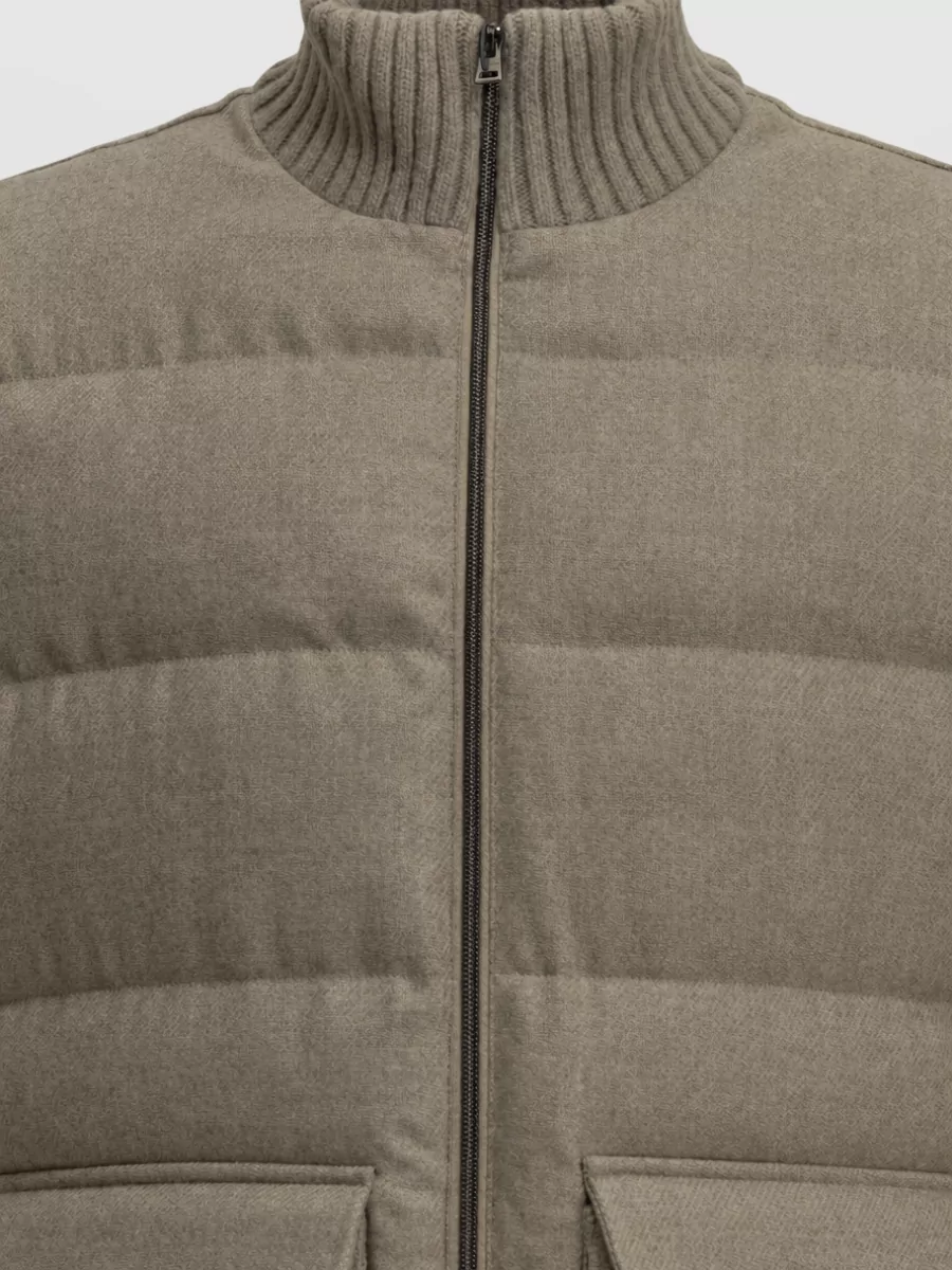 Herno Silk Blend Quilted Bomber Jacket