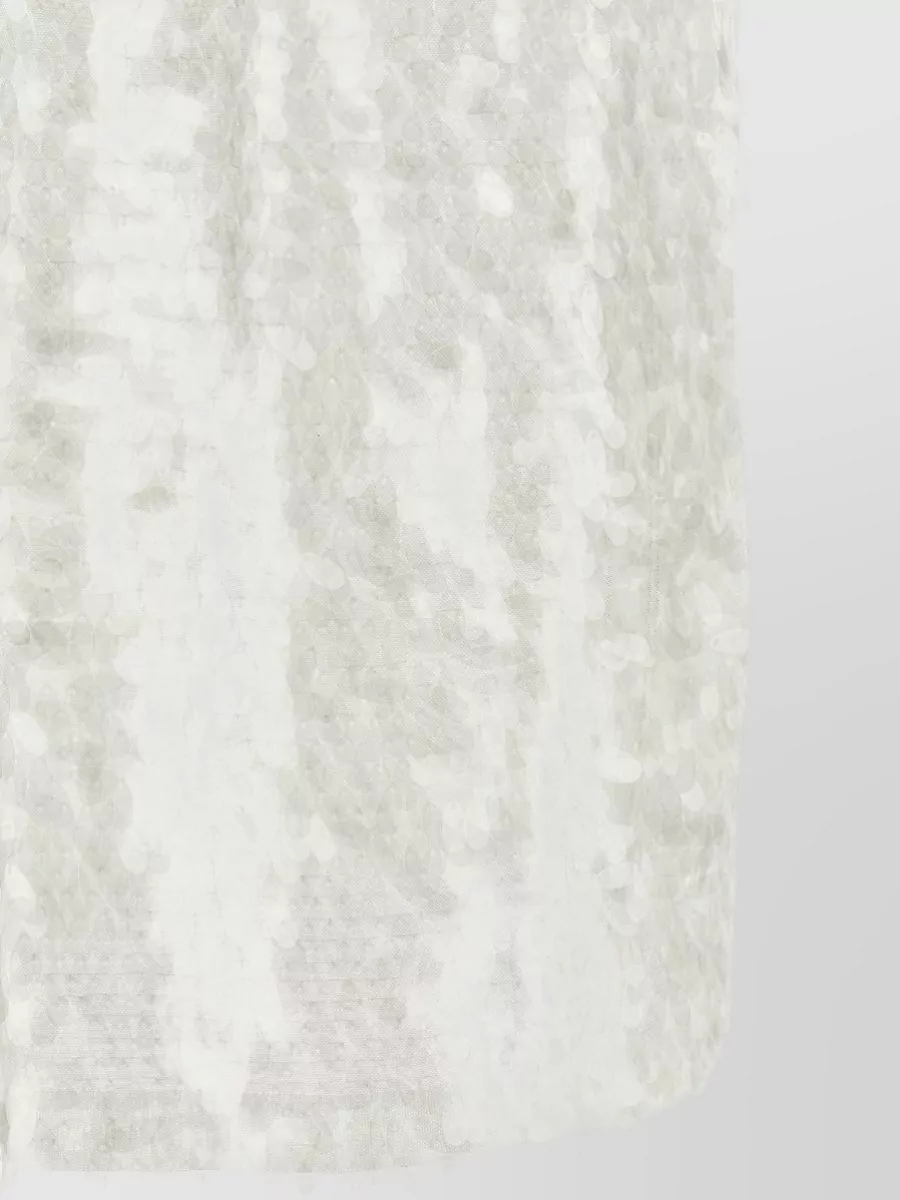 Norma Kamali Sequin Mesh Long-Sleeve Top