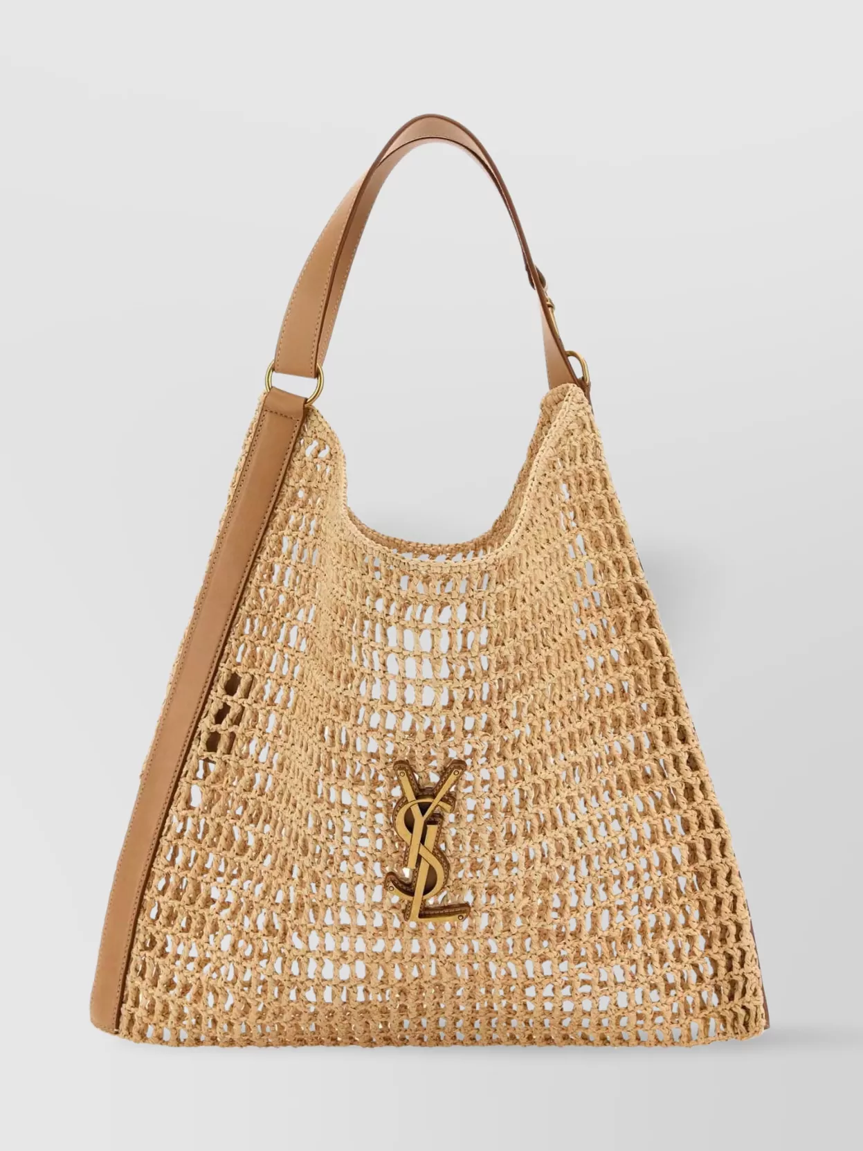 Saint Laurent Raffia And Leather Oxalis Shopping Bag