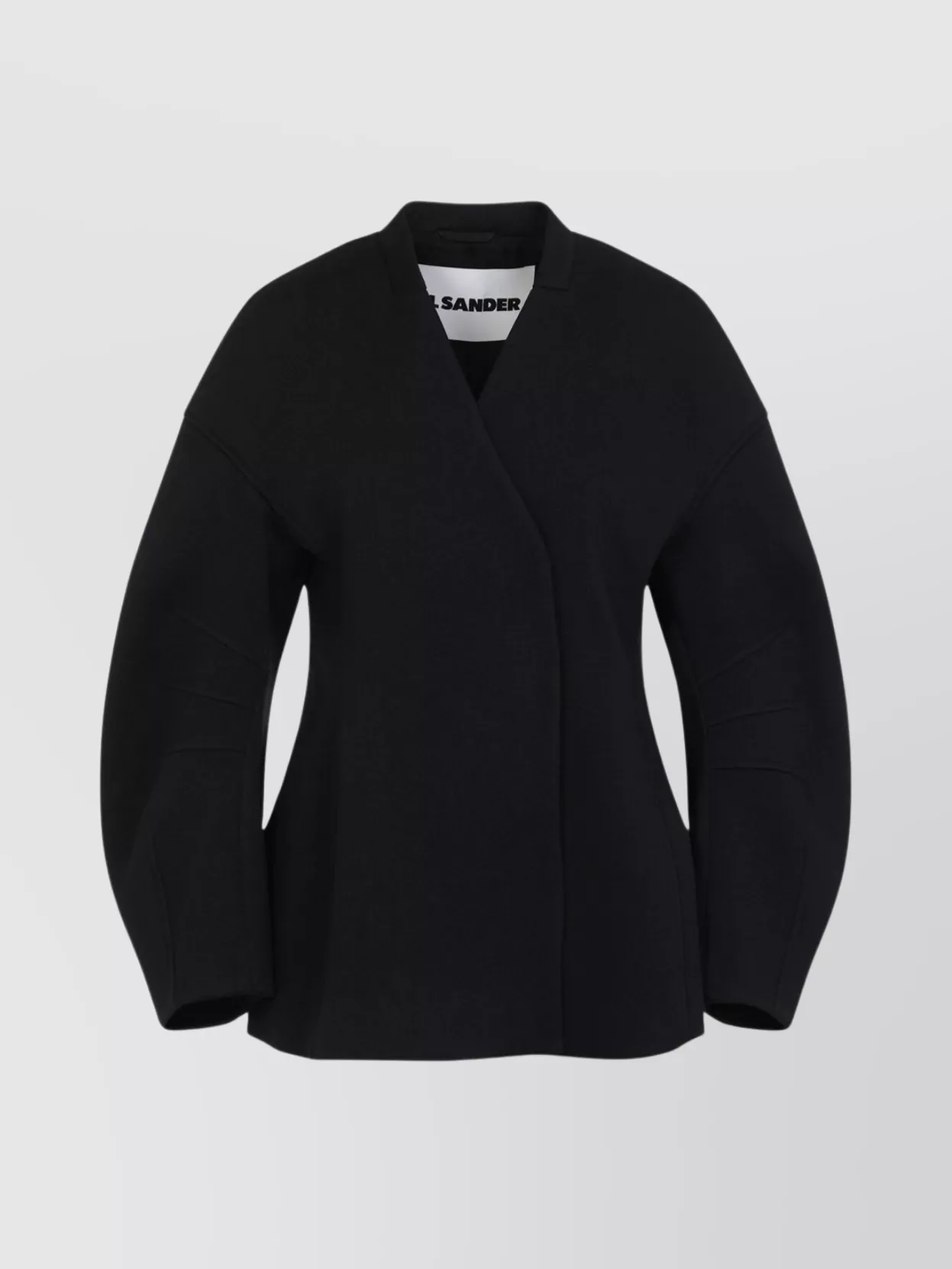Jil Sander Wool Blend Wrap Jacket In Black