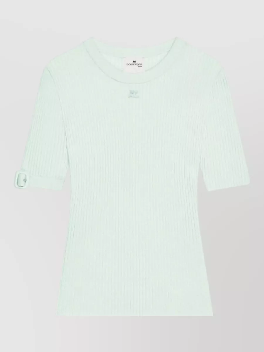 Courrèges ribbed knit buckle top