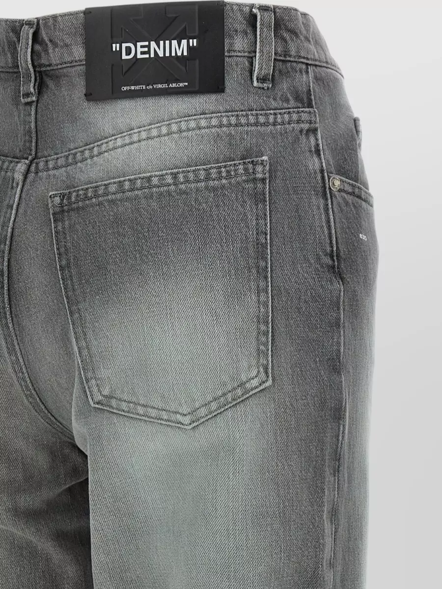 Off-White Denim Cutout Straight-Leg Jeans