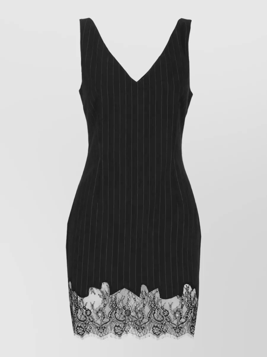 The Andamane pinstriped v-neck mini dress