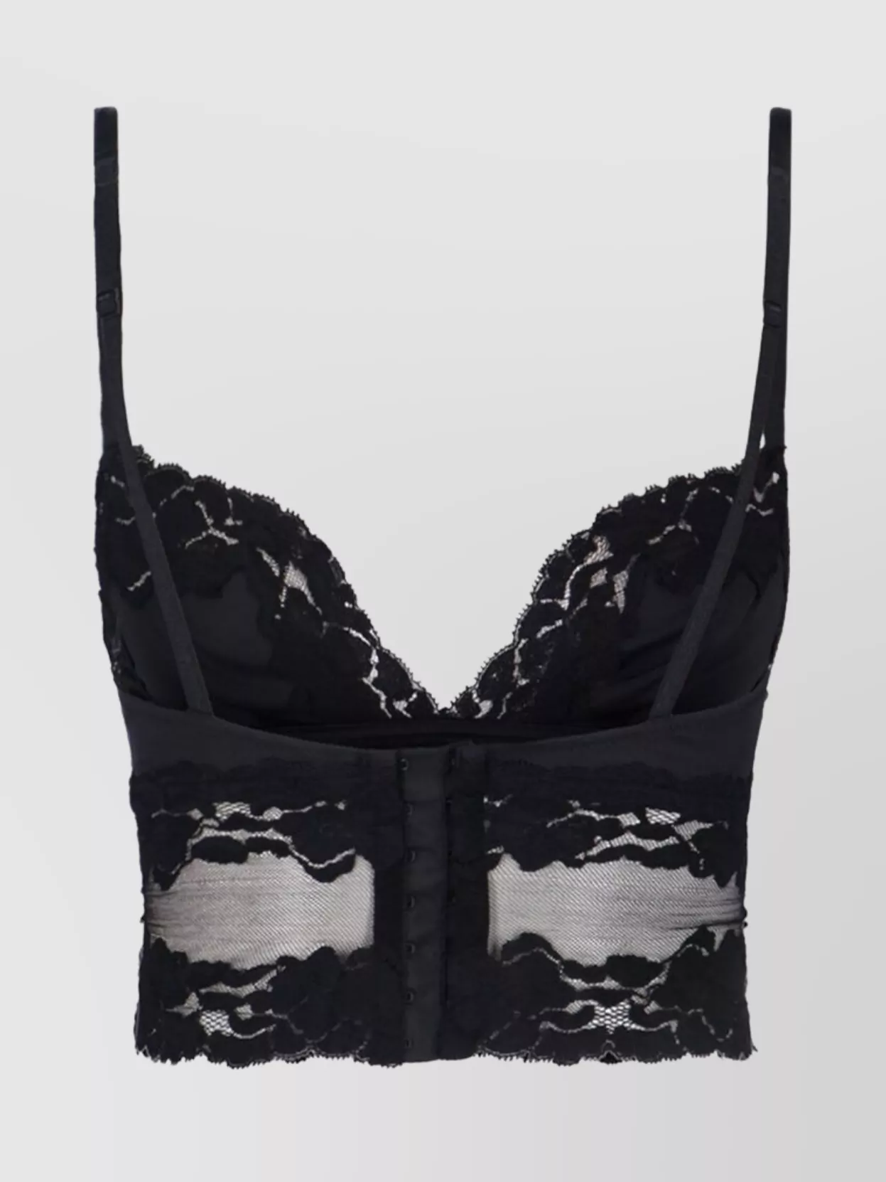 Dolce & Gabbana Sleeved Top With Adjustable Straps And Lace In Black