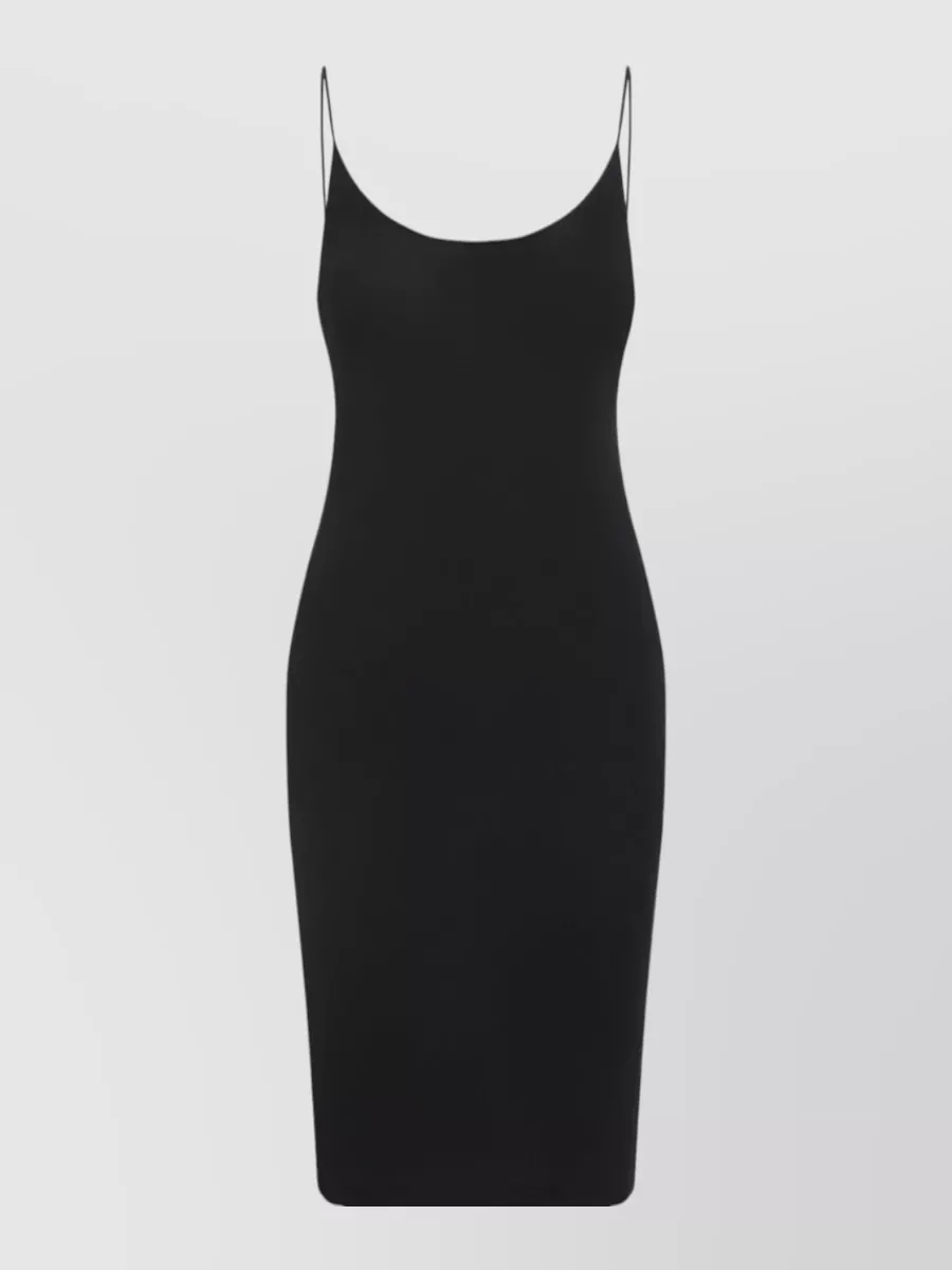 Saint Laurent Ribbed-Knit Open-Back Midi Dress
