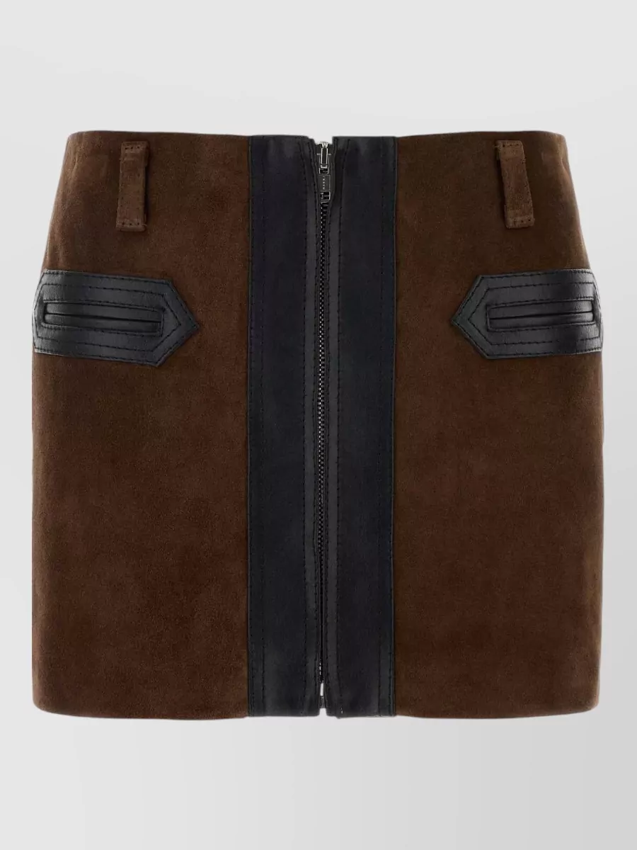 Marni leather mini skirt
