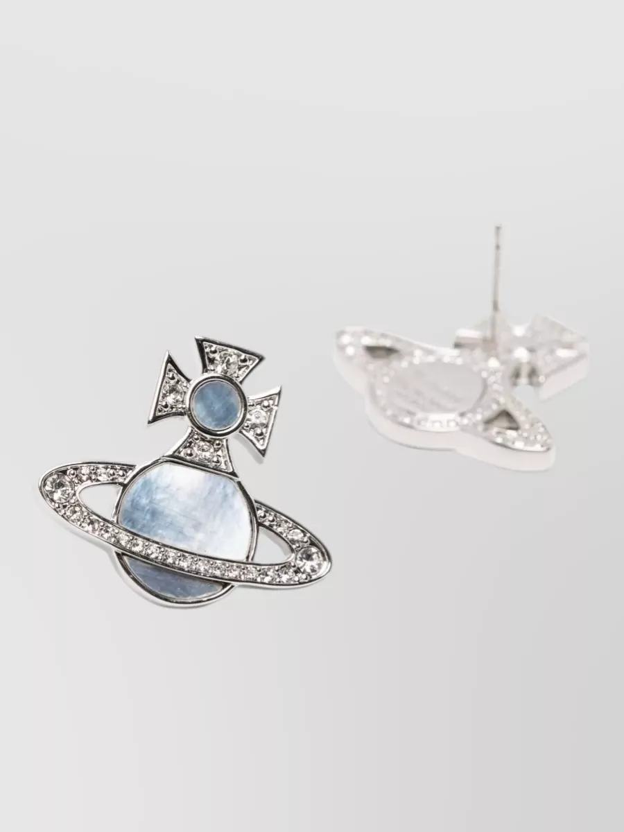 Vivienne Westwood Orb Stud Earrings Crystal Embellished Design