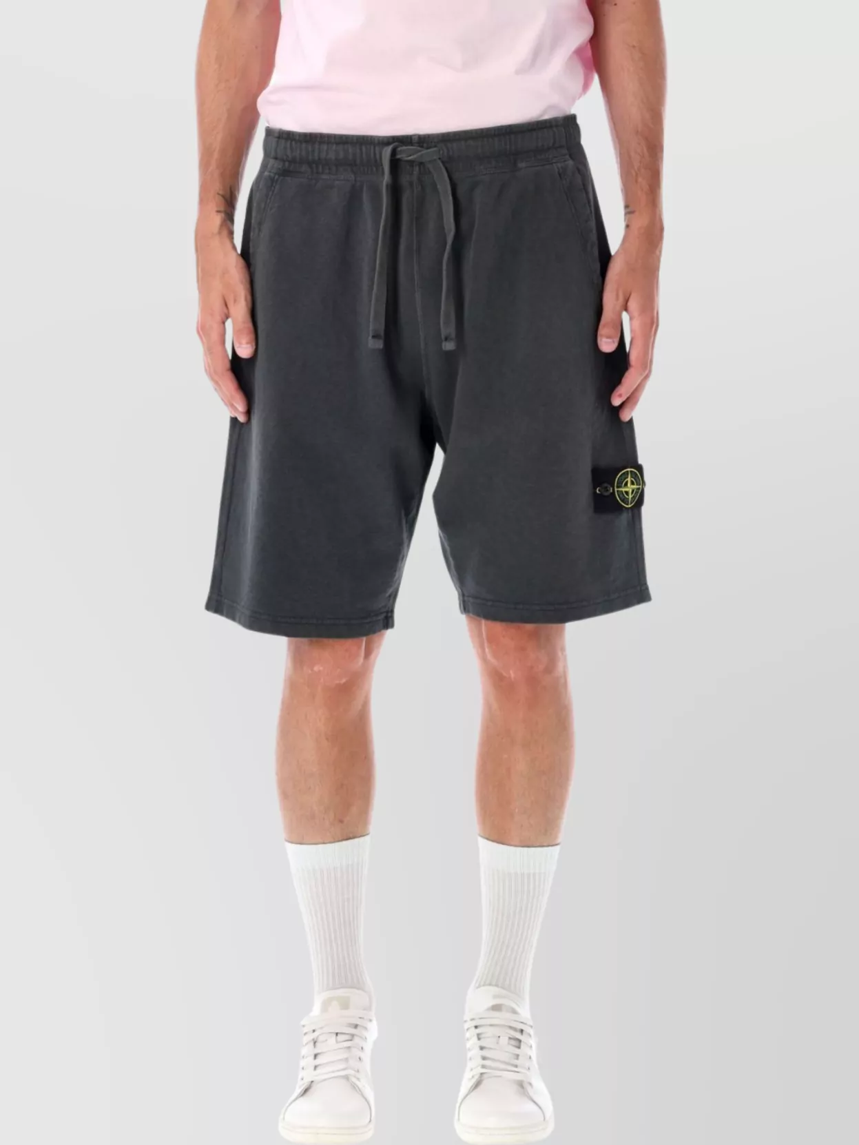 Stone Island Malfile Elastic Waistband Pockets Shorts