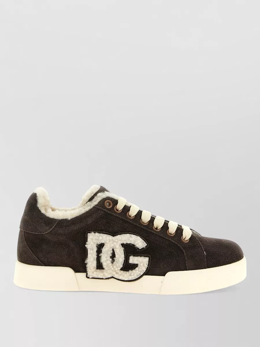 Dolce&Gabbana Shearling Low-Top Sneakers
