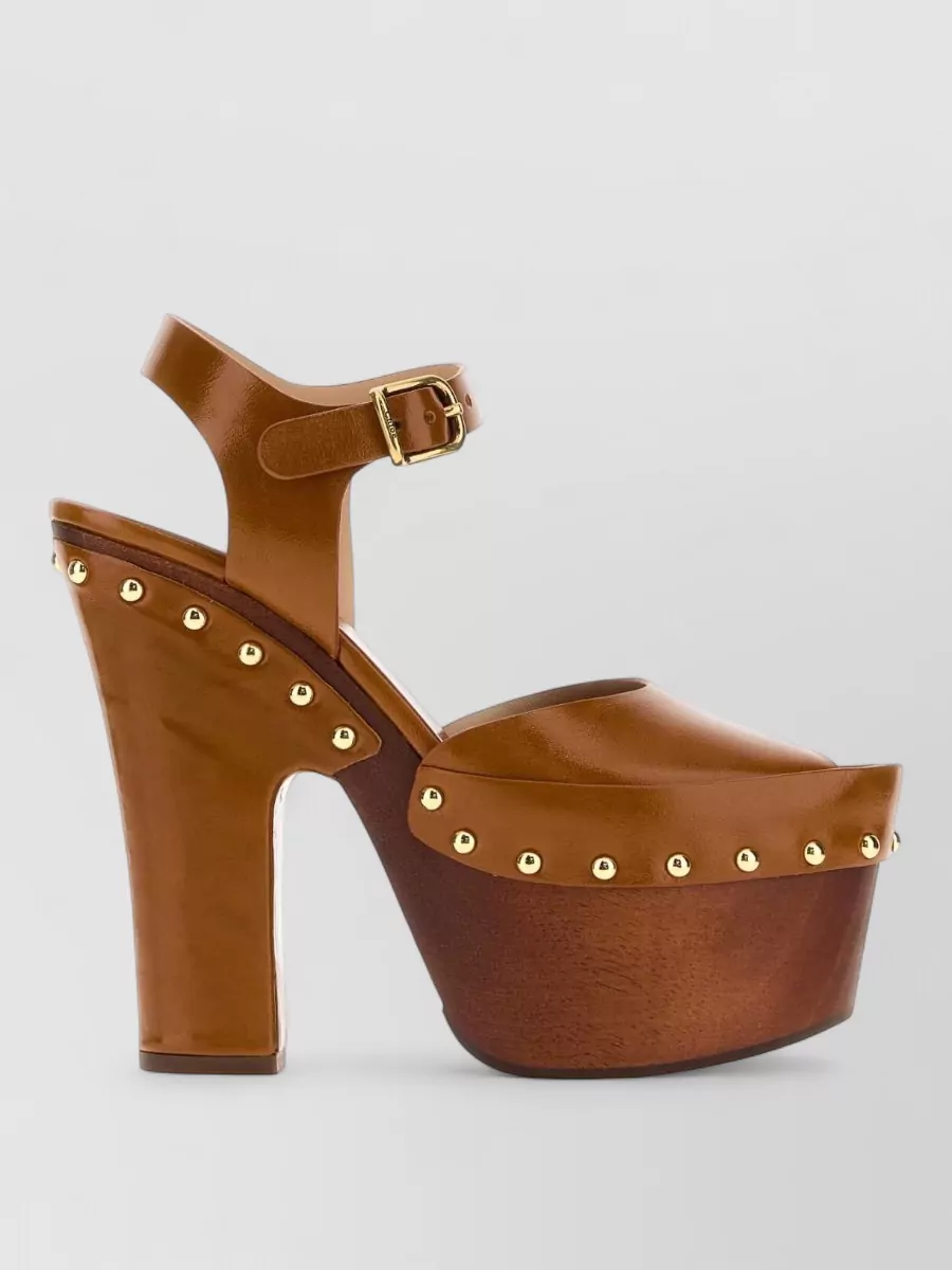 Chloé leather meret clogs