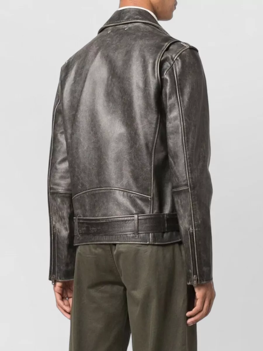 Golden Goose Distressed Bull Leather Chiodo Jacket