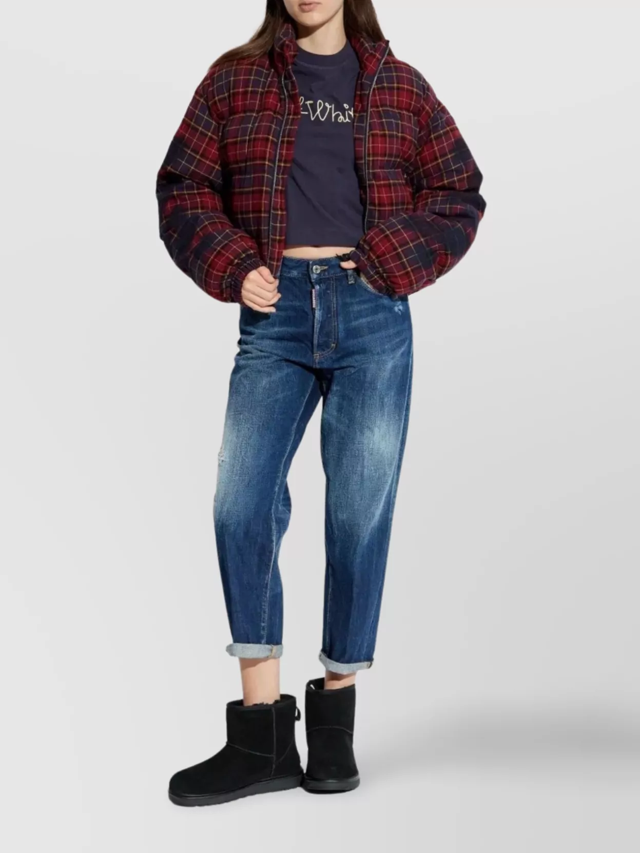 Off-White Logo Crop T-Shirt Round Neck