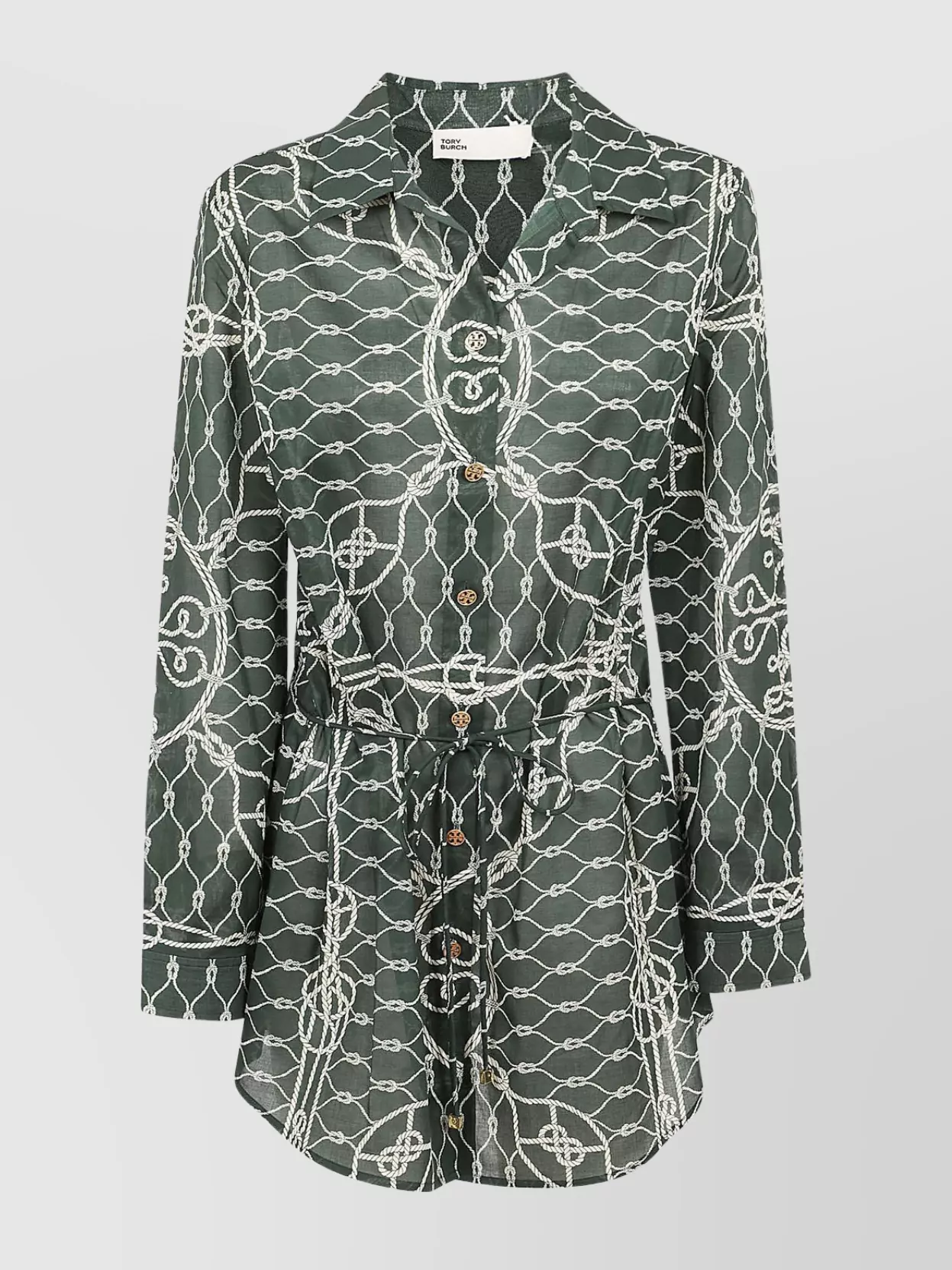 Shop Tory Burch Chain Print Belted Knee-length Tunic