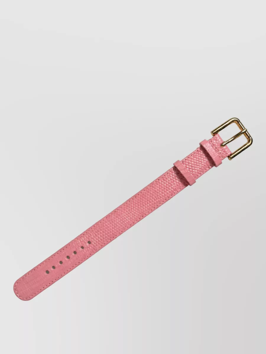 Dolce&Gabbana Textured Leather Belt Bracelet