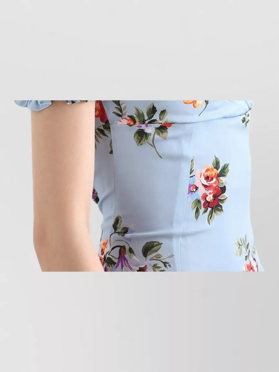 Dolce&Gabbana Silk Floral-Print Sweetheart-Neck Midi Dress