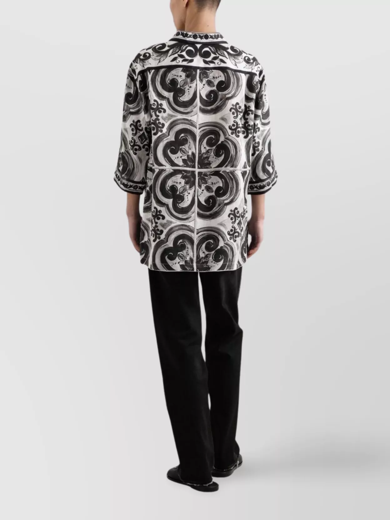 Dolce&Gabbana Relaxed Fit Shirt With 3/4 Sleeves And Graphic Print