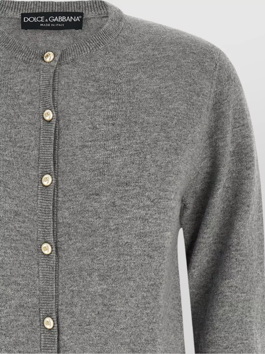 Dolce&Gabbana Cashmere Ribbed Crewneck Cardigan