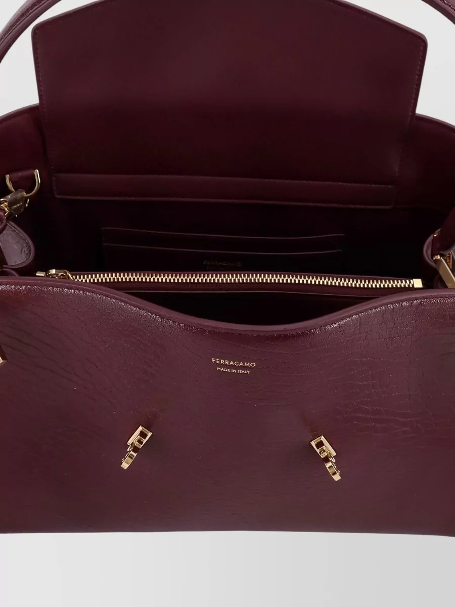 Ferragamo Hug Leather Crossbody Bag Front Logo