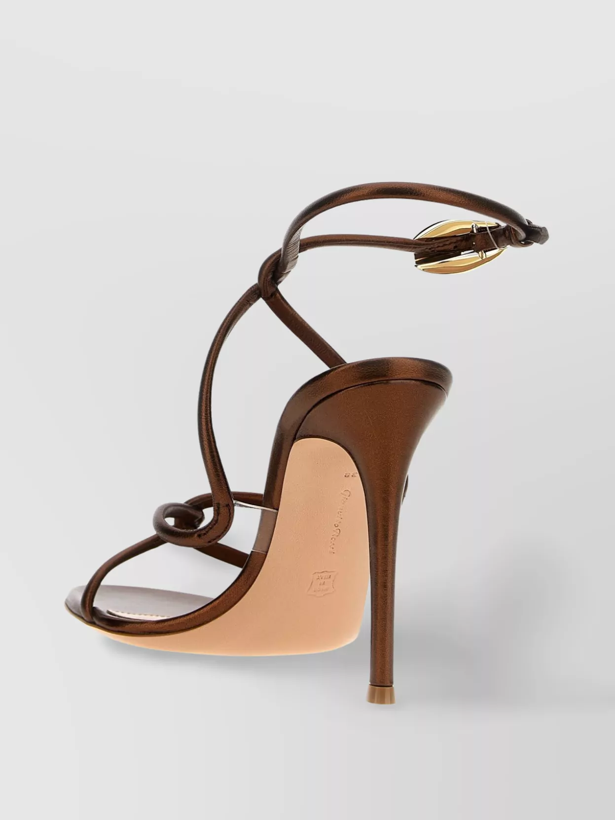 Gianvito Rossi Strappy Metallic Buckle Open Toe Sandals