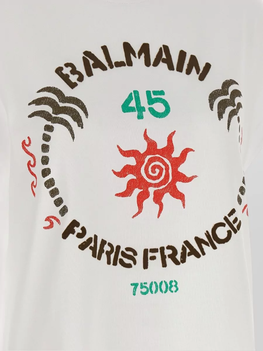 Balmain Ribbed Crewneck Sleeveless Logo-Print T-Shirt