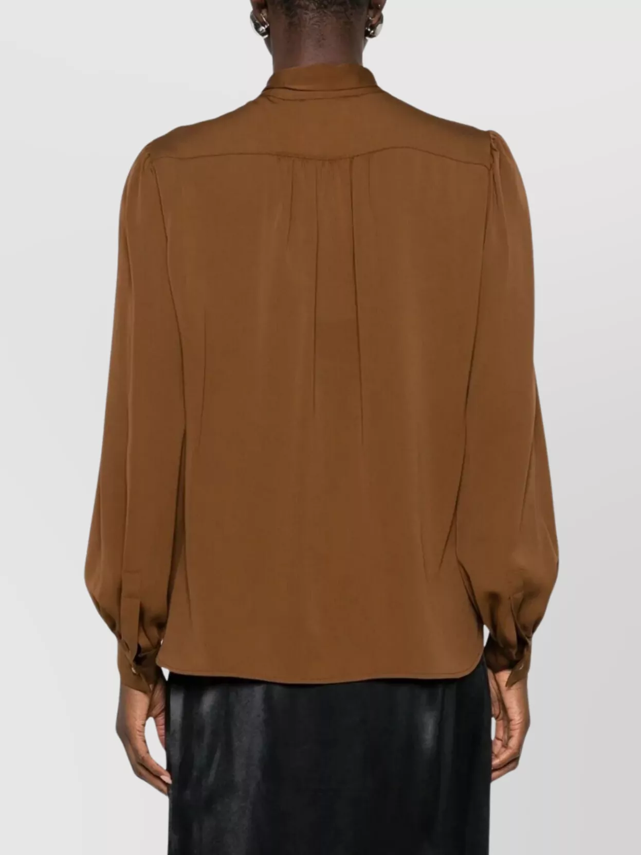 Max Mara Silk Shirt With Tie Neck And Long Sleeves