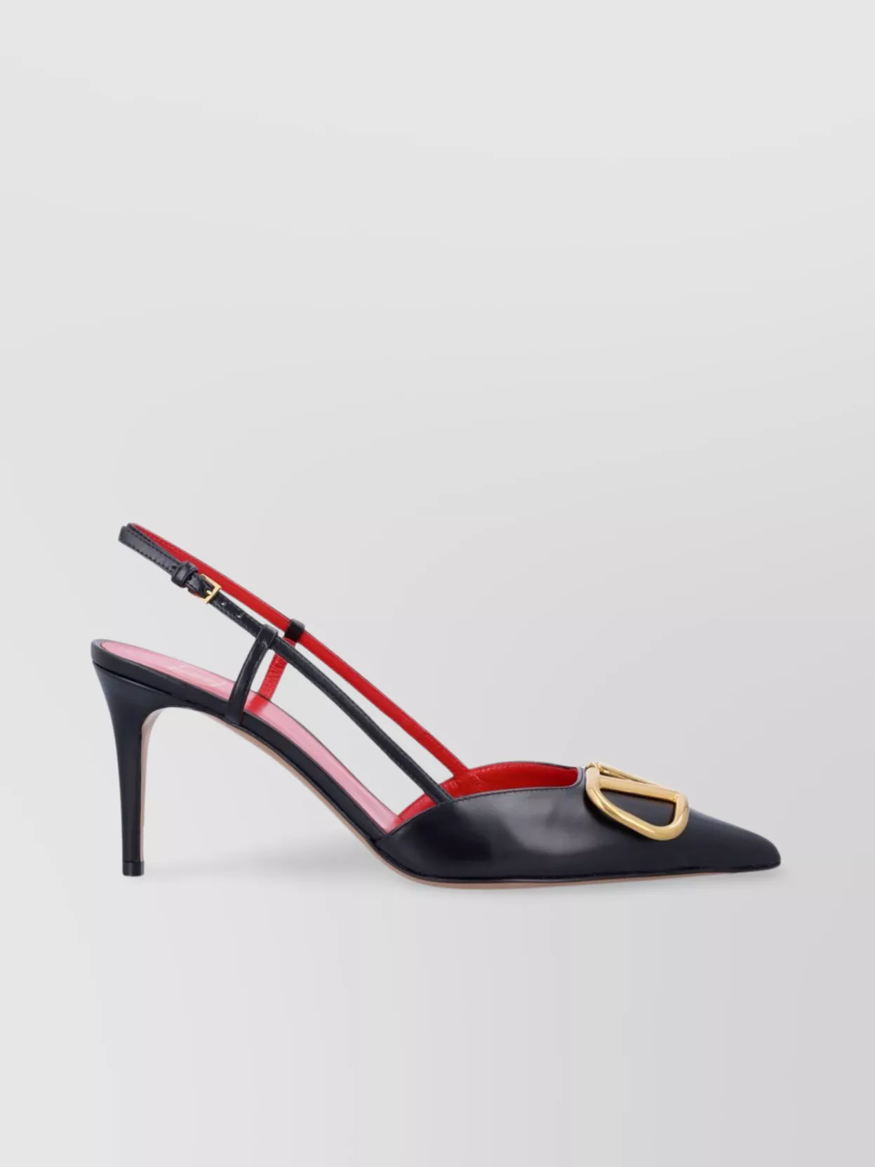 Valentino Garavani Vlogo Signature Satin Slingback Pumps 80mm Woman Black 40.5