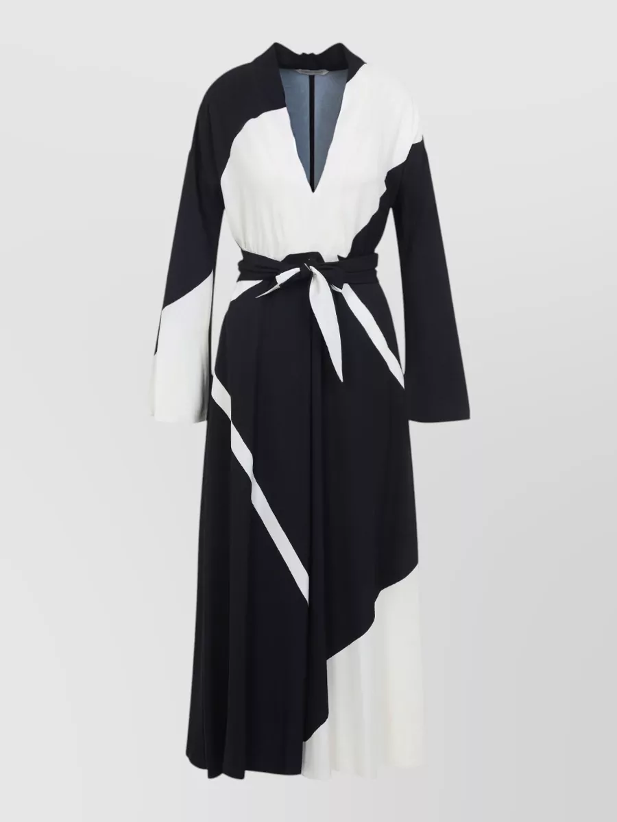 Alberta Ferretti printed v-neck long-sleeve midi dress