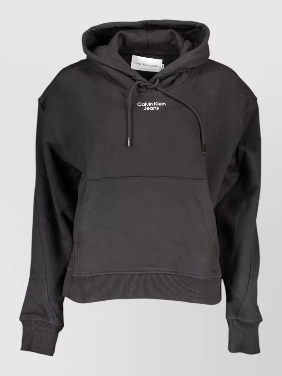 Calvin Klein cotton cropped relaxed-fit hoodie