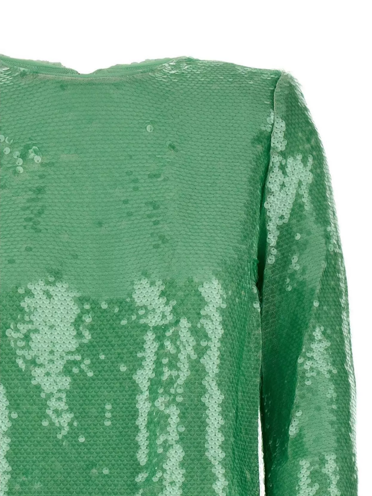 Self-Portrait Sequin Feather Cuffs Long Sleeves Top