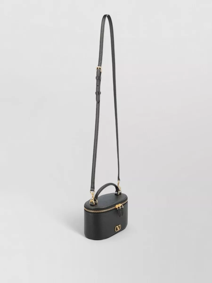 Valentino Garavani Vlogo Signature Leather Clutch Vanity Bag