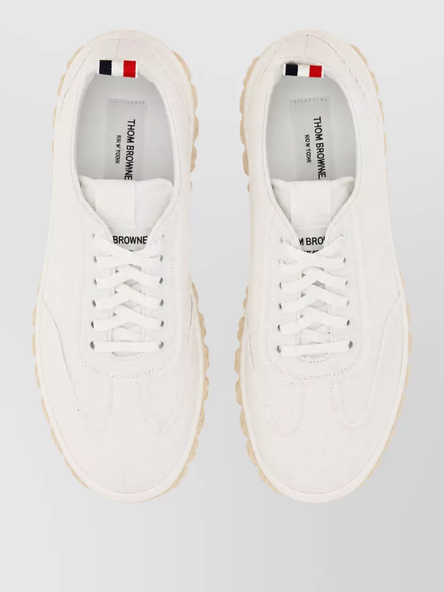 Thom Browne Leather Low-Top Sneakers