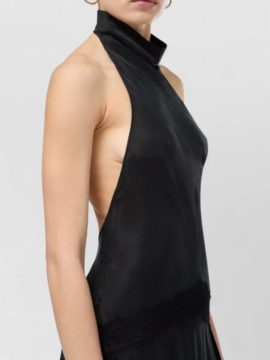 The Andamane Ruched Open Back Slip Maxi Dress