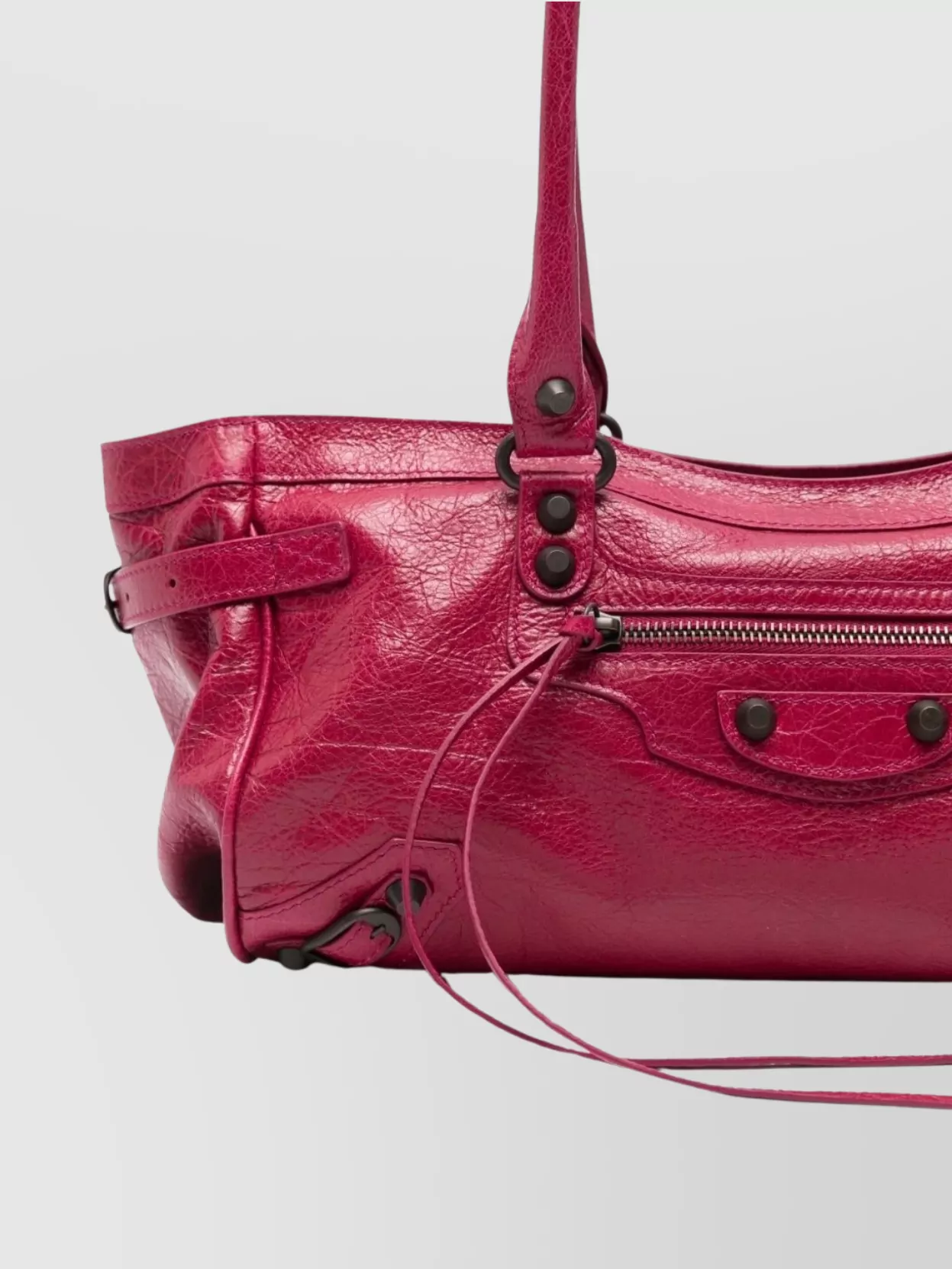 Balenciaga Leather Shoulder Bag Textured Finish