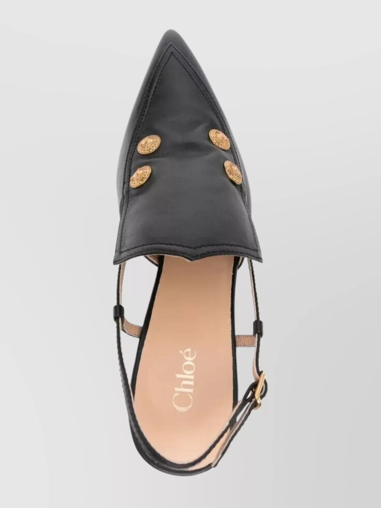 Chloé Pointed Toe Slingback Mules And Buttons