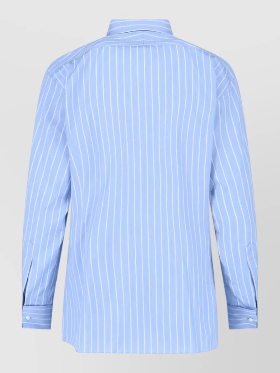 Auralee Silk Blend Striped Long-Sleeve Shirt